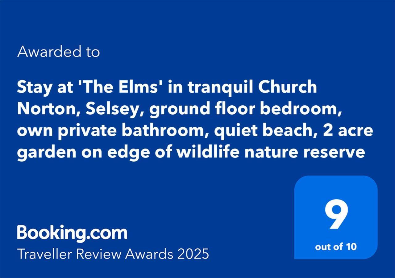 Stay At 'The Elms' In Tranquil Church Norton, Selsey - Ground Floor Bedroom, Own Private Bathroom, Quiet Beach, 2 Acre Garden By The Sea, On Edge Of Wildlife Nature Reserve Bagian luar foto